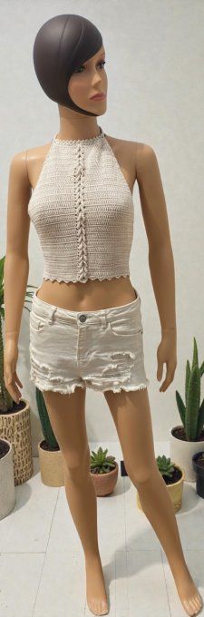 Top triangle tricoté femme Réf : VDN001-3