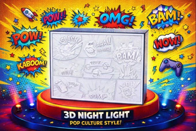Veilleuse LED 3D “Pop Art Comics”
