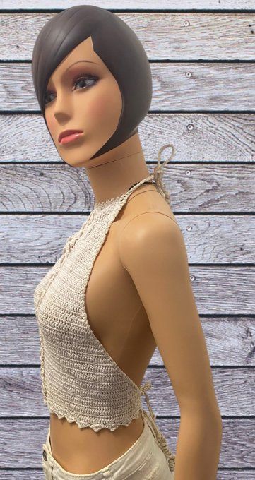 Top triangle tricoté femme Réf : VDN001-3