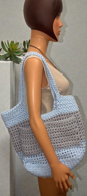 Sac cabas crocheté bicolore – VS001-2