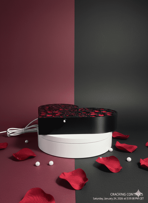 Veilleuse LED "Cœur Floral" (impression 3D)