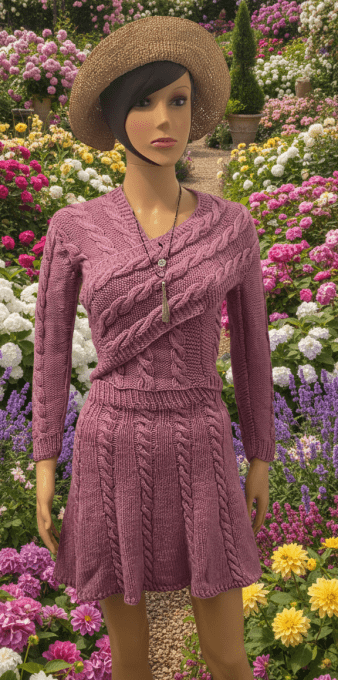 Ensemble Jupe + pull torsadée femme Réf : EHB001