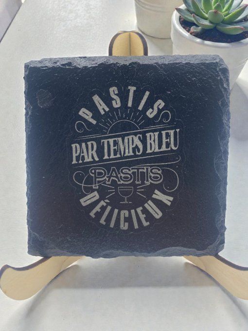 Lot de 4 sous-verres en ardoise – gravure laser