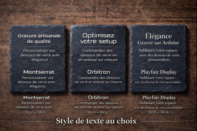 Dessous-de-verre ardoise personnalisable 