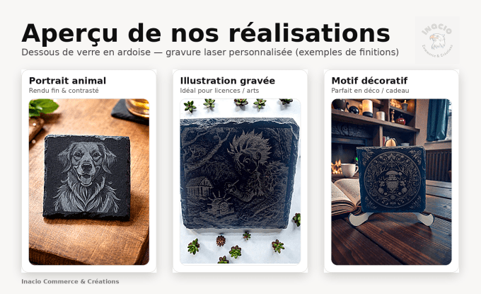 Dessous-de-verre ardoise personnalisable 