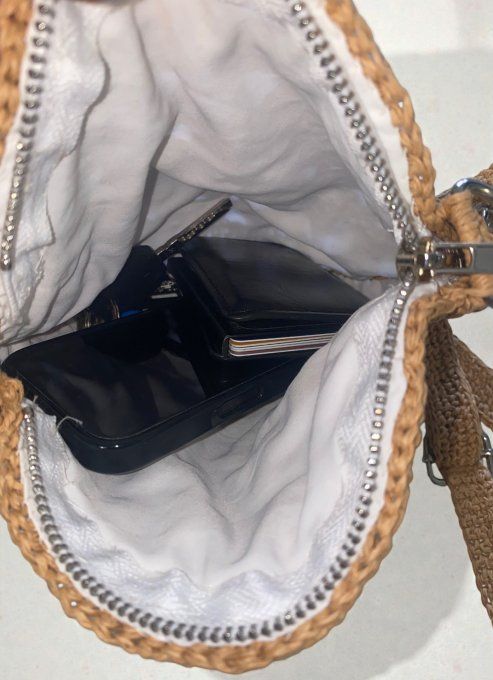 Sac rond femme en raphia au crochet Réf : VS001-3