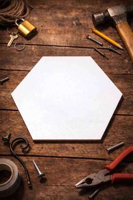 Sticker / plaque de porte en liège hexagonal  