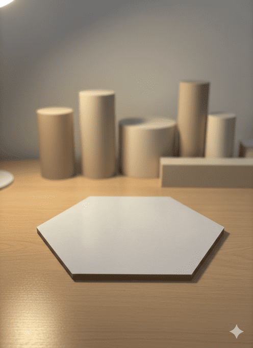 Sticker / plaque de porte en liège hexagonal  