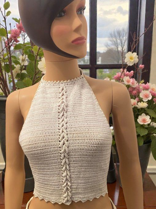 Top triangle tricoté femme Réf : VDN001-3