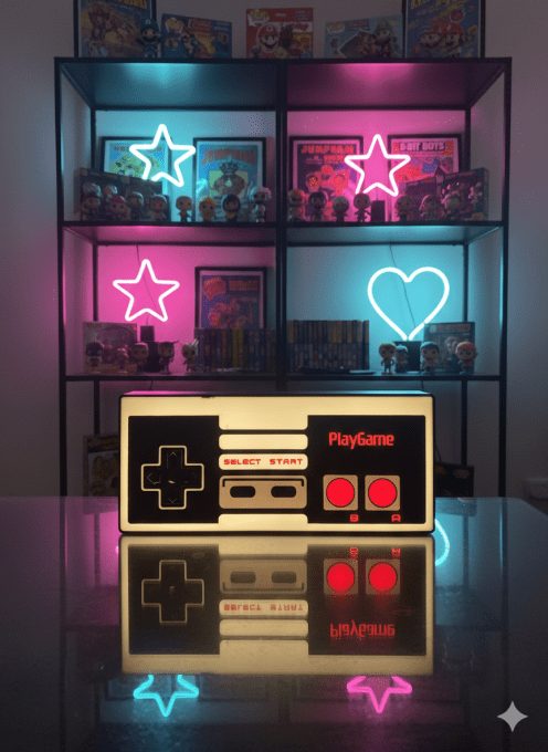 Veilleuse LED “Manette Rétro” – Impression 3D PLA+ (USB)