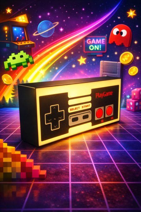 Veilleuse LED “Manette Rétro” – Impression 3D PLA+ (USB)