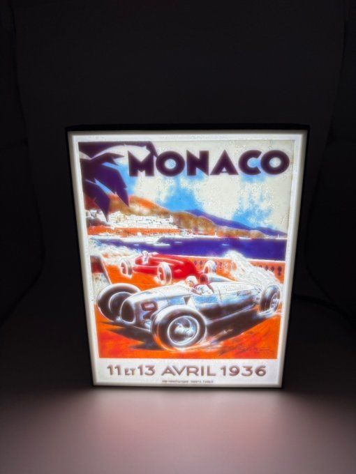 Veilleuse lithophane Monaco 1936 rétro avec LED USB-C