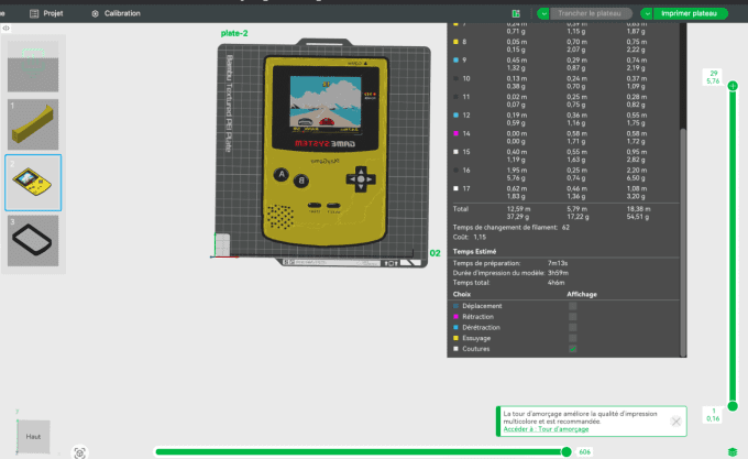 Fichier 3MF lampe rétro gaming style console portable