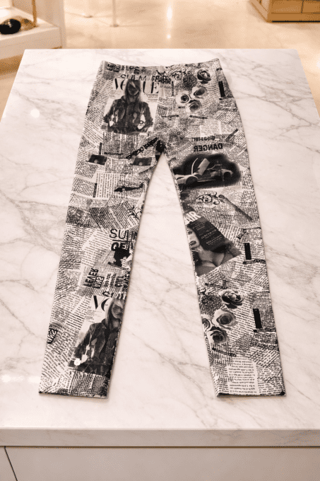 Legging imprimé noir et blanc taille unique