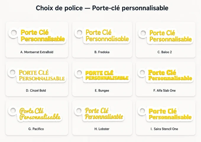 Porte-clés personnalisé impression 3D avec texte