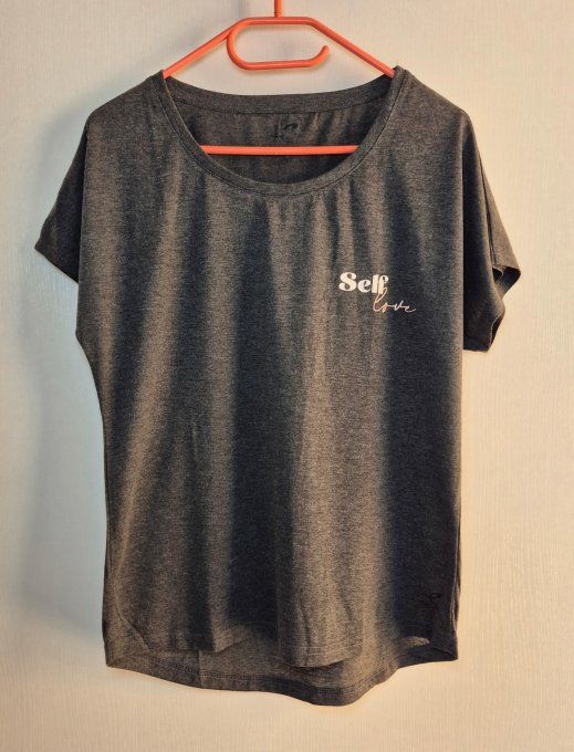 T-shirt de Sport Femme Gris Anthracite - Energetics "Self Love" - Taille 38 (M)