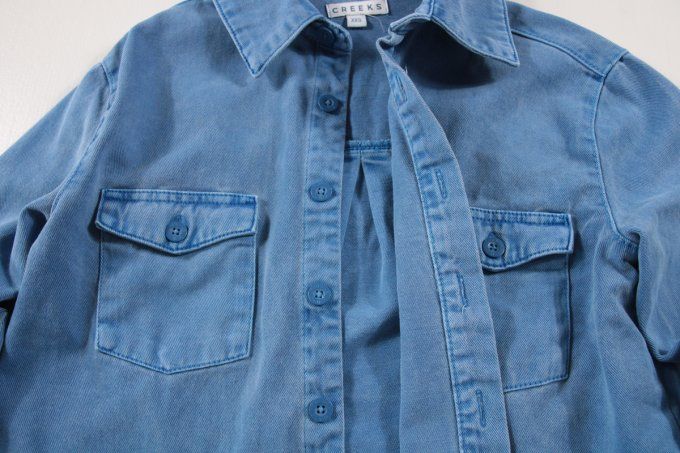 Veste courte en jean femme Creeks bleu délavé XXS