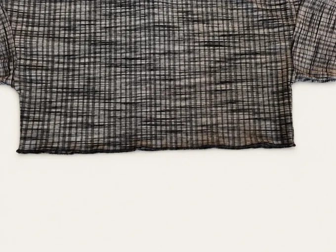 Crop top femme gris et noir à carreaux Nelly – taille XS