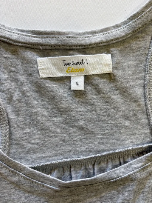 Débardeur gris chiné imprimé Etam Too sweet ! taille L