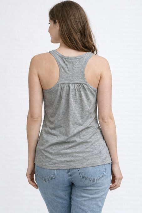 Débardeur femme Etam gris chiné dos nageur taille L vue arrière