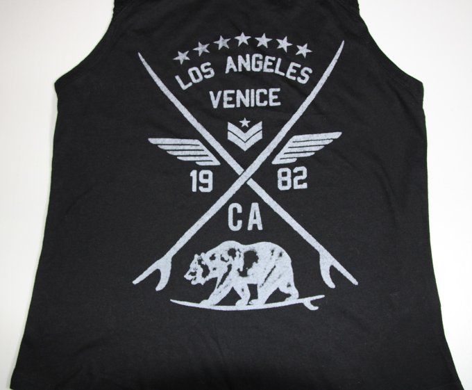 Débardeur noir imprimé Los Angeles Ardene M