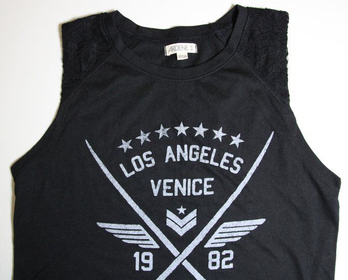 Débardeur noir imprimé Los Angeles Ardene M