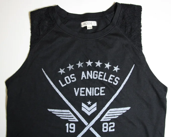 Débardeur femme noir Ardene Los Angeles Venice – taille M