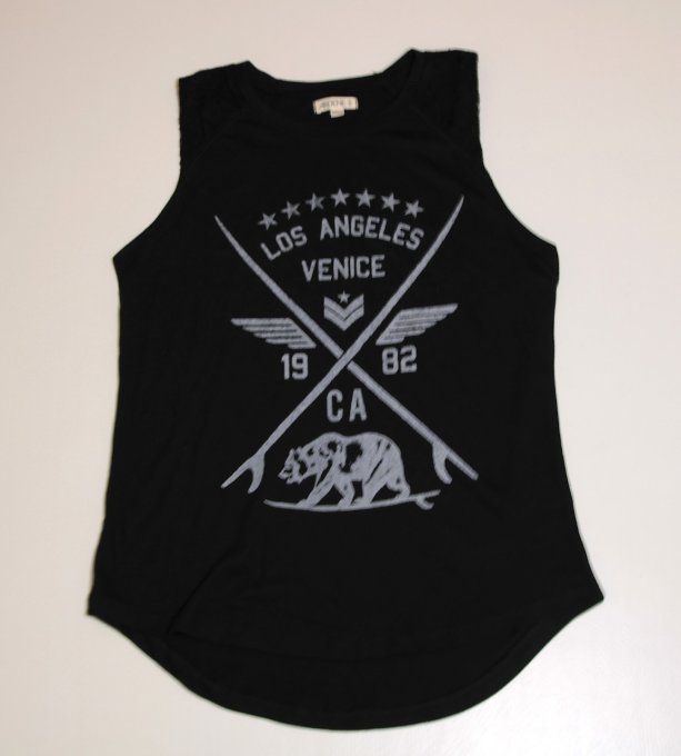 Débardeur noir imprimé Los Angeles Ardene M