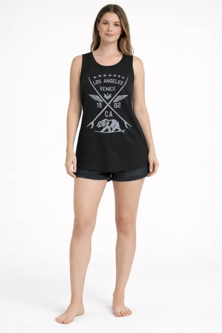 Débardeur femme noir Ardene Los Angeles Venice – taille M
