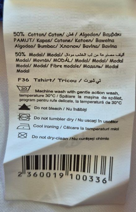 T-shirt femme bleu électrique Camaïeu Essential XS