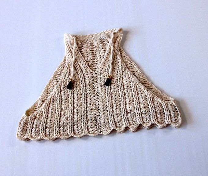 Top dos nu crochet beige Inacio Creations M 38-40