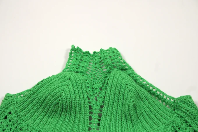 Top crochet vert 100% coton fait main M