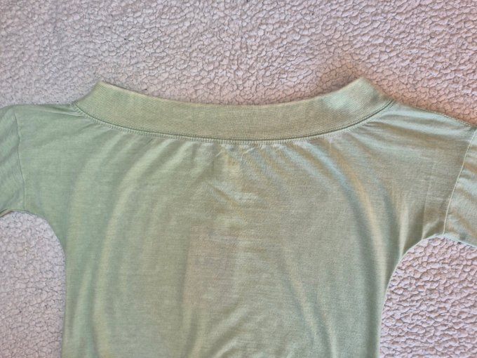 Top Crop EXIST Vert d'Eau - Épaules Dénudées & Nœud - Taille S