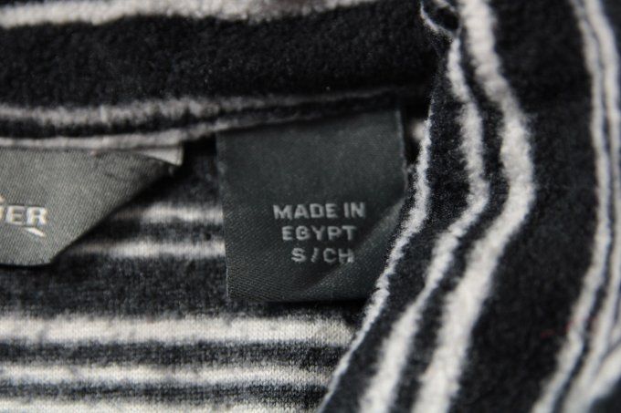 Polaire femme Eddie Bauer rayée noir et gris – taille S