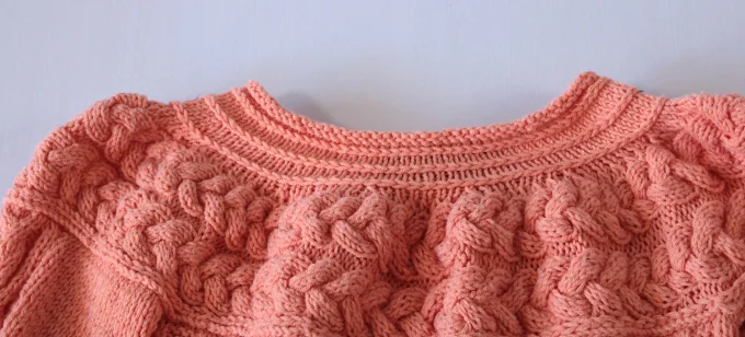 Pull long femme corail fait main 100% coton Inacio Creations M 40