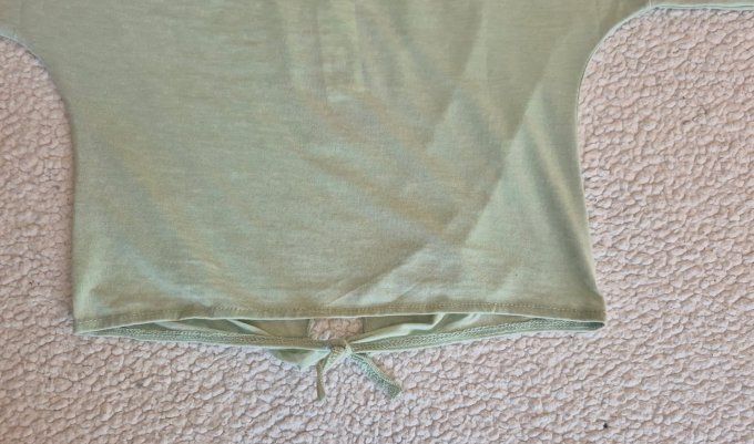 Top Crop EXIST Vert d'Eau - Épaules Dénudées & Nœud - Taille S