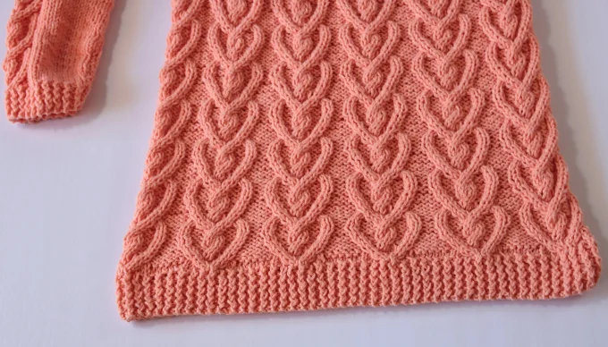 Pull long femme corail fait main 100% coton Inacio Creations M 40