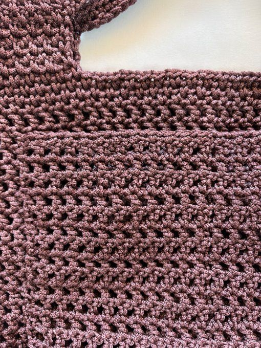 Sac cabas femme au crochet fait main marron chocolat