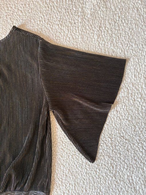 Top plissé noir brillant à nouer Camaieu M