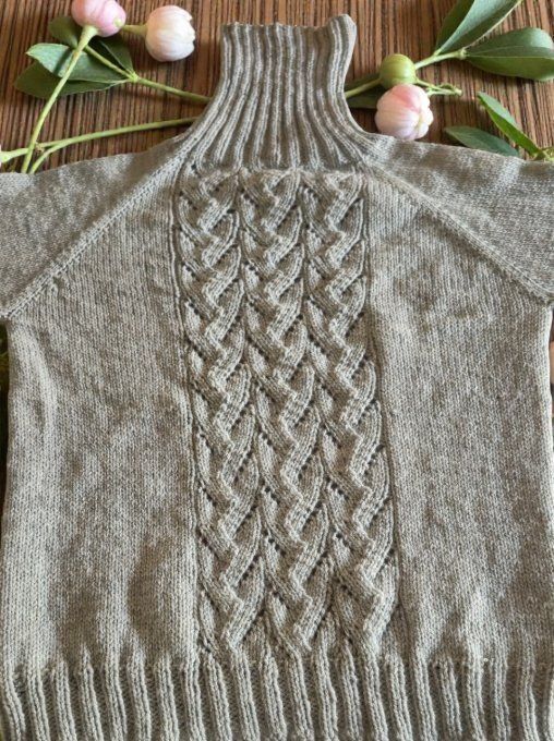 Pull gris col roulé