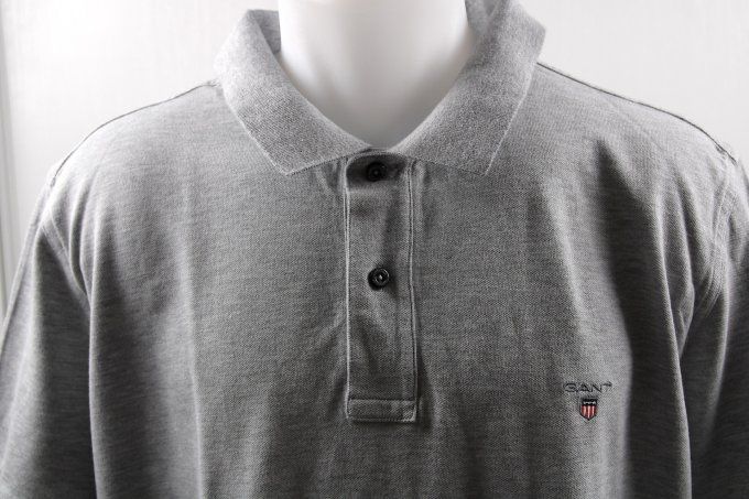 Polo GANT homme gris chiné 3XL coton stretch