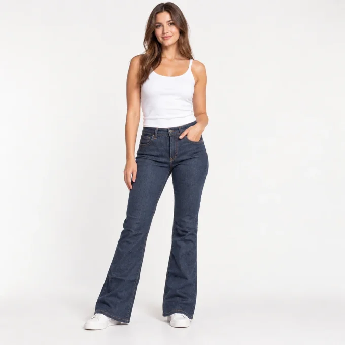 Jean Levi’s 525 femme bleu foncé coupe bootcut vue de face
