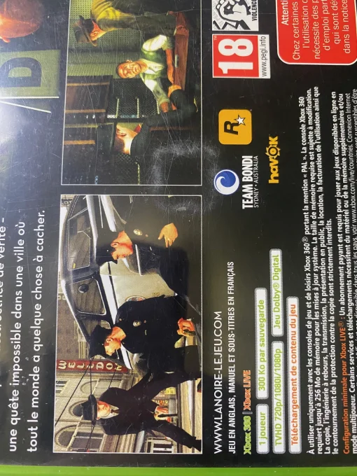 L.A. Noire Xbox 360 — jeu d’enquête d’occasion