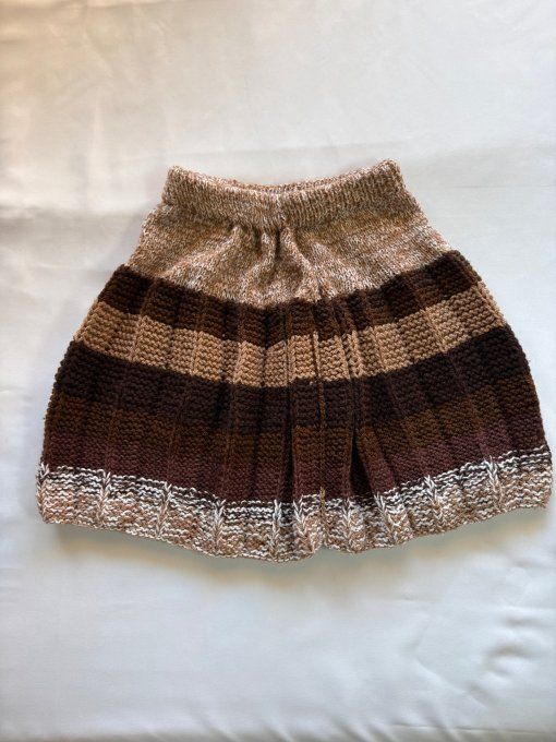 Jupe en laine fait main rayée, tons chauds — Inacio Creations