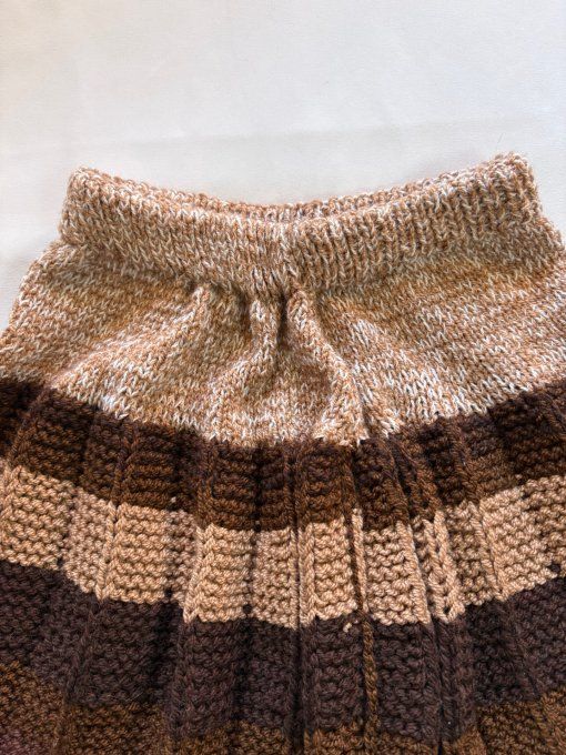 Jupe en laine fait main rayée, tons chauds — Inacio Creations