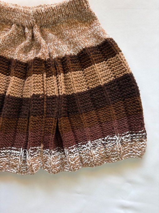 Jupe en laine fait main rayée, tons chauds — Inacio Creations