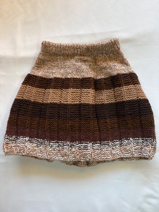 Jupe en laine fait main rayée, tons chauds — Inacio Creations
