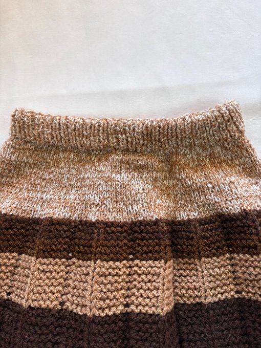 Jupe en laine fait main rayée, tons chauds — Inacio Creations