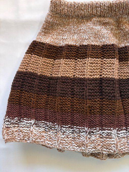 Jupe en laine fait main rayée, tons chauds — Inacio Creations