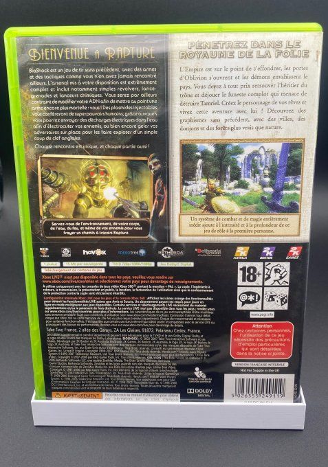 Pack 2 jeux Xbox 360 – BioShock + The Elder Scrolls IV: Oblivion